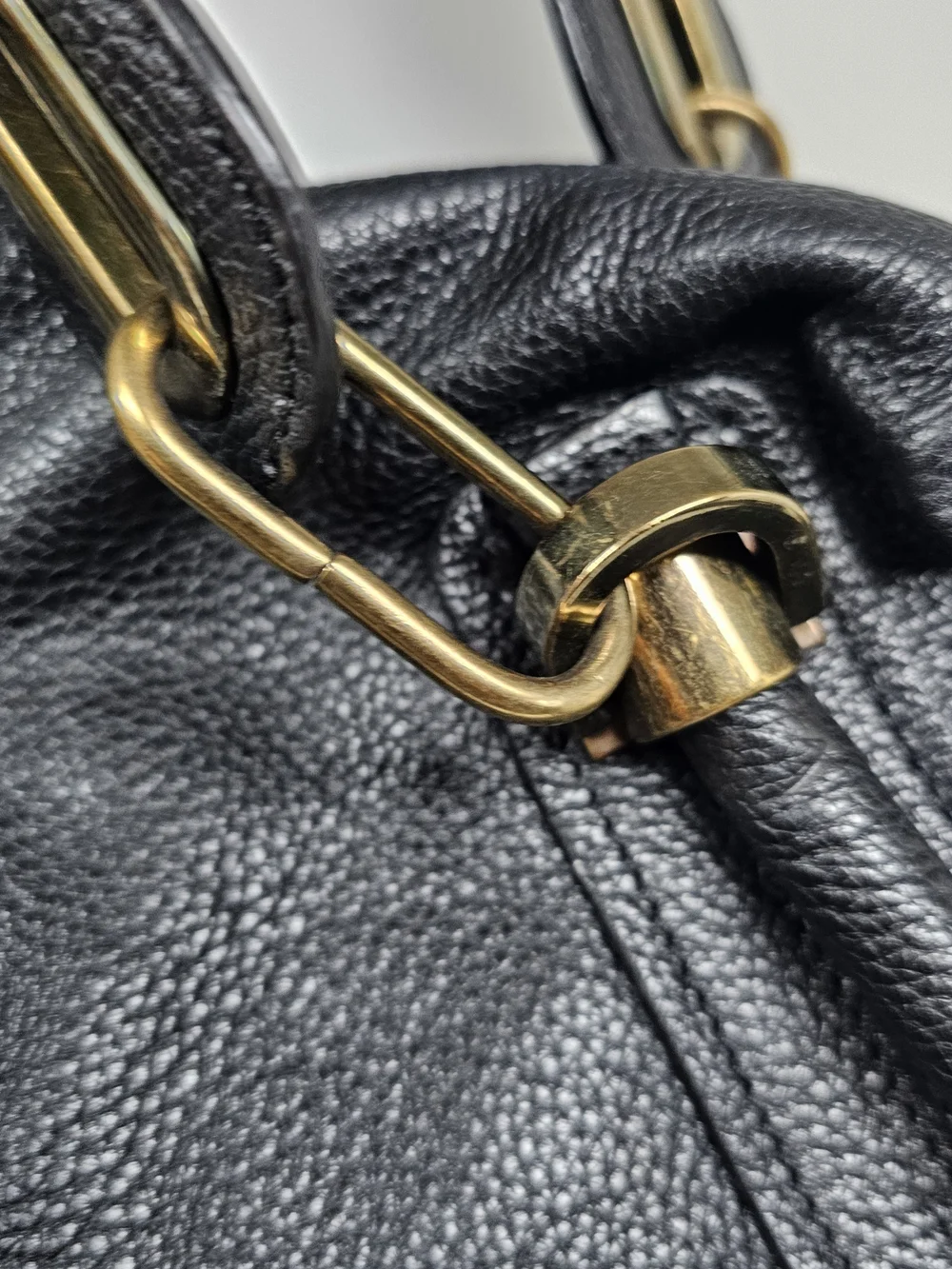Chloe Paraty Black Leather Shoulder Bag with Gold Hardware